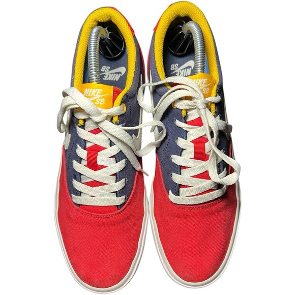 Nike Charge Solarsoft SB University Red, Navy & Yellow Canvas Shoes Men Size 9.5 - Picture 8 of 12